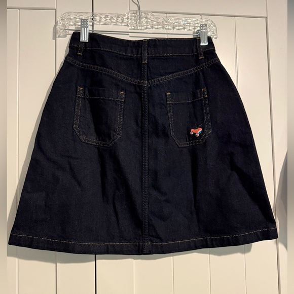 Cath Kidston Navy A-Line Skirt with Embroidery - Picture 6 of 8